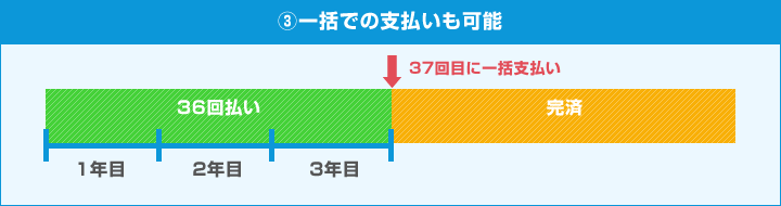 ③一括での支払いも可能